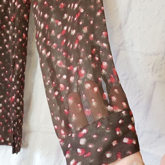 J. JILL  Semi-sheer Printed Blouse - Picture 2 of 6